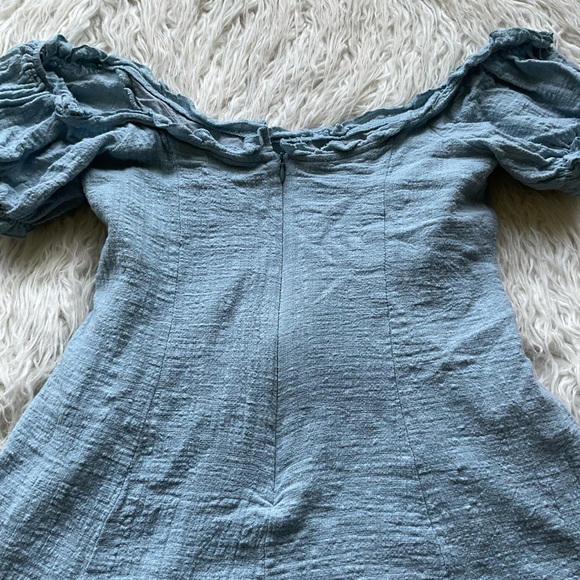 UO Off-The-Shoulder Fit & Flare Peasant Dress - Picture 7 of 8